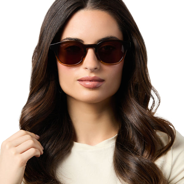 arlo - mocha + brown + polarized sunglasses 1