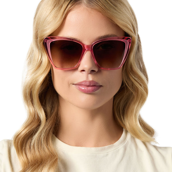 becky ii - candy pink crystal + brown gradient sunglasses 7