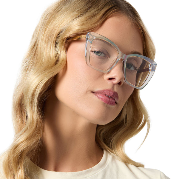 becky iv xs - opalescent turquoise + prescription glasses 1