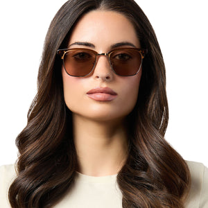 Biarritz Square Sunglasses | Whiskey & Brown | DIFF Eyewear