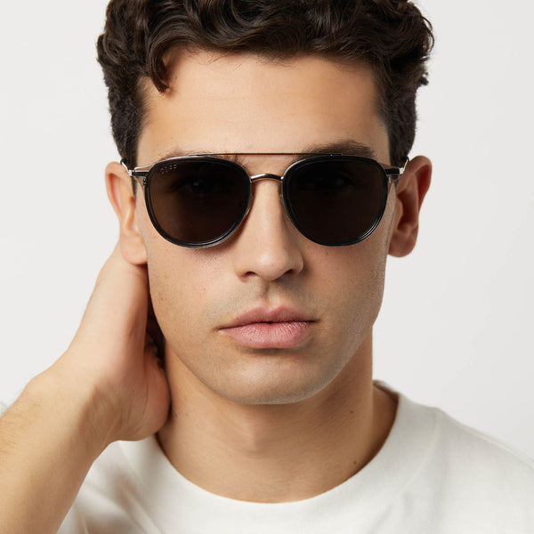 camden - black smoke crystal + grey + polarized sunglasses 1