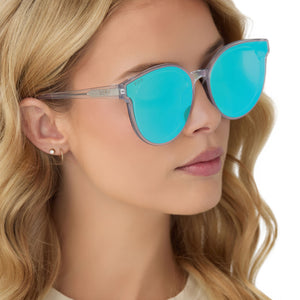 Gemma Round Sunglasses | Opalescent Turquoise & Ice Mirror 