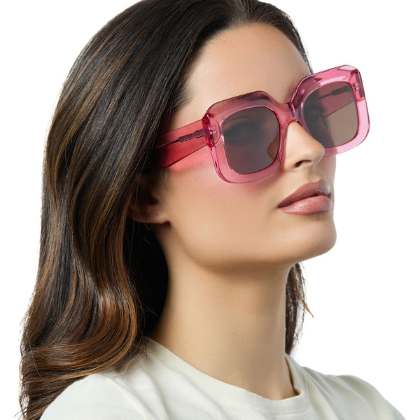 giada - candy pink crystal + brown sunglasses 7