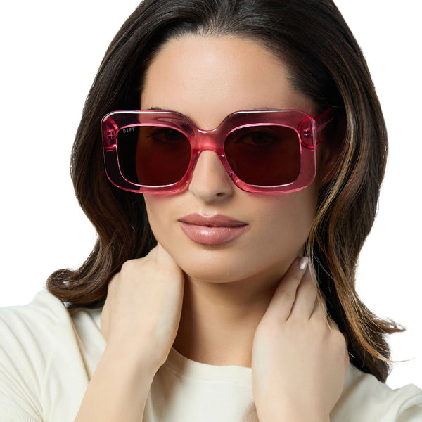 giada - candy pink crystal + brown sunglasses 6