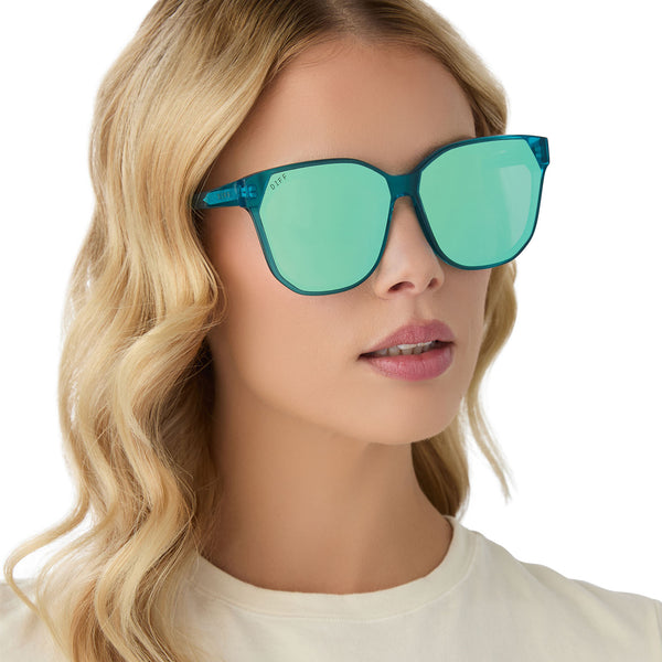 gia - turquoise ice crystal + turquoise ice mirror sunglasses 5