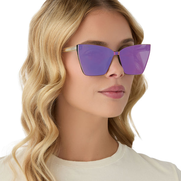 goldie xs - opalescent pink + cherry blossom mirror sunglasses 5
