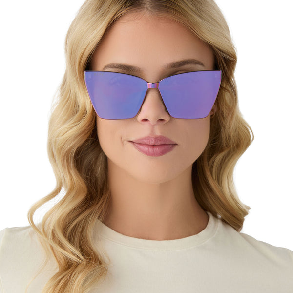 goldie xs - opalescent pink + cherry blossom mirror sunglasses 1