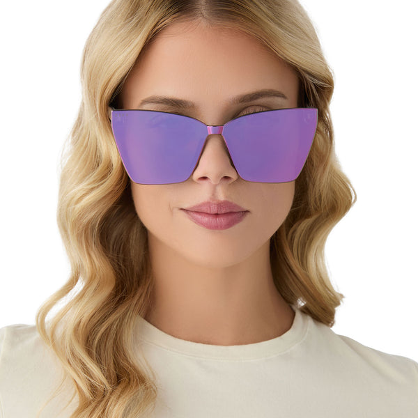 goldie - opalescent pink + cherry blossom mirror sunglasses 6