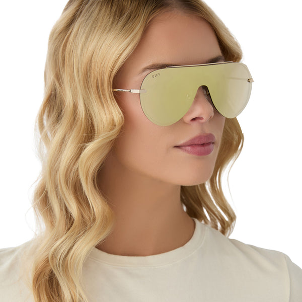 imani - gold + brilliant gold mirror sunglasses 6