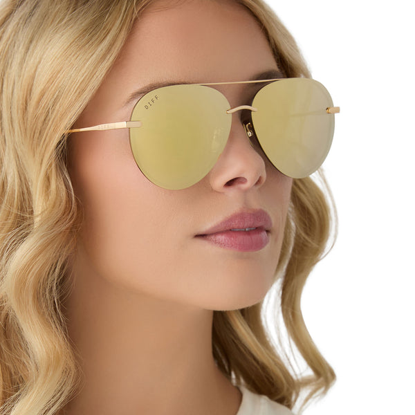 lenox - gold + brilliant gold mirror + polarized sunglasses 6