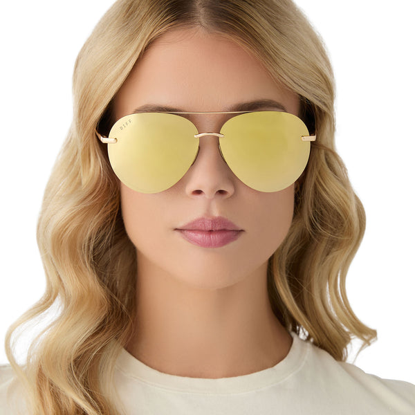 lenox - gold + brilliant gold mirror + polarized sunglasses 1
