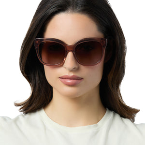 Maya Round Sunglasses | Café Ole & Brown Gradient | DIFF Eyewear display picture 2