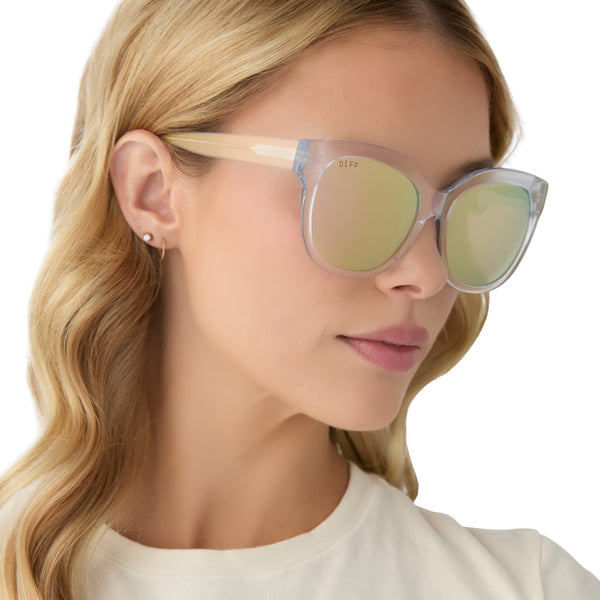 maya - opalescent pink + cherry blossom mirror sunglasses 5