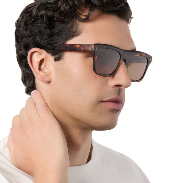 sammy - matte rich tortoise + brown + polarized sunglasses 6
