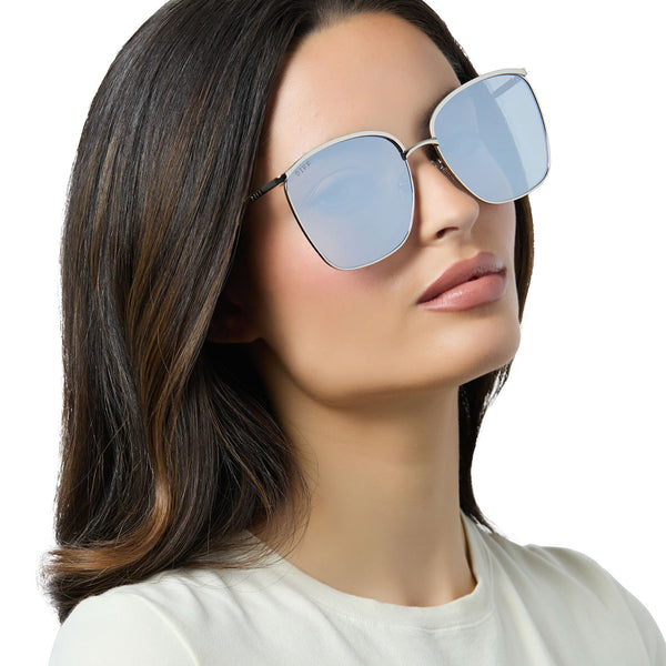 vittoria - silver + silver mirror sunglasses 1