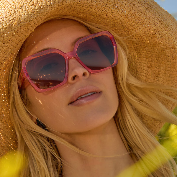 sloane - candy pink crystal + brown sunglasses 7