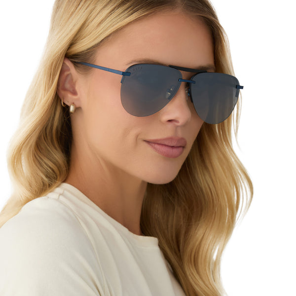 tahoe - deep navy metal + aegean blue flash + polarized sunglasses 1