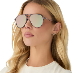 Tosca II Aviator Sunglasses | Himalayan Tort & Taupe Mirror | DIFF