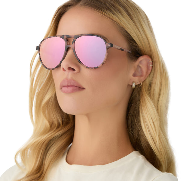 tosca ii - himalayan tortoise + taupe mirror sunglasses 7