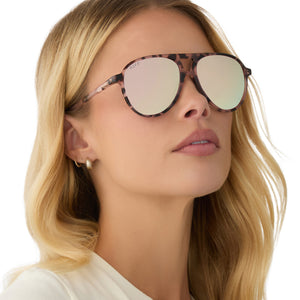 Tosca II Aviator Sunglasses | Himalayan Tort & Taupe Mirror  display picture 2