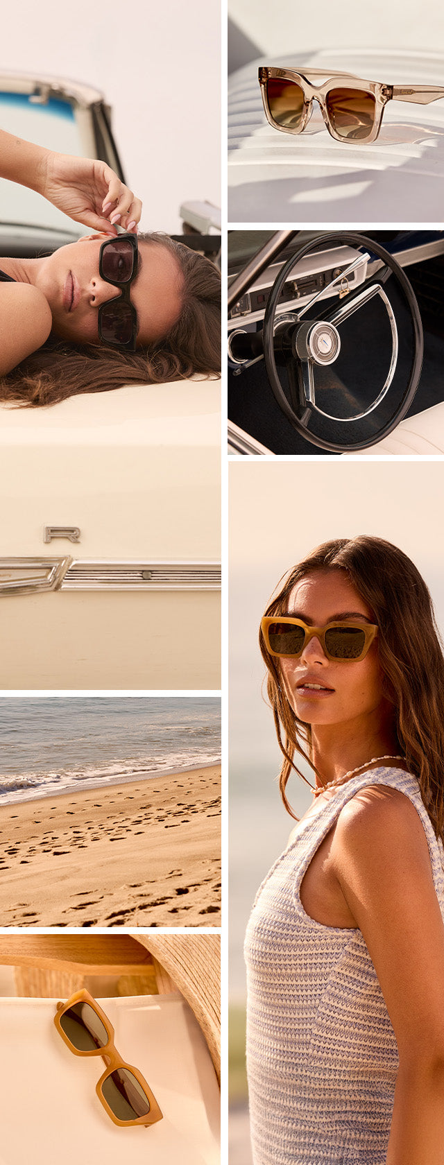 travis mathew x diff eyewear collage of image featuring the new sunglasses collaboration and lifestyle images.