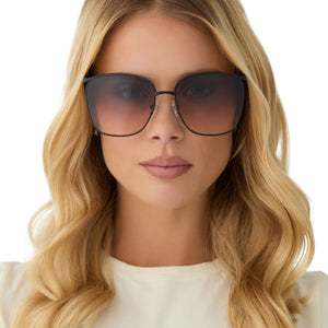 Vittoria Square Sunglasses | Brushed Black & Twilight Gradient