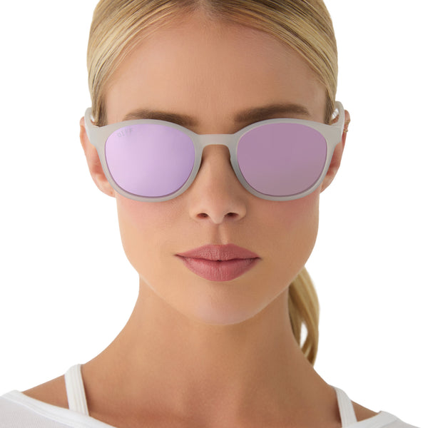 volley - frosty matte crystal + lavender mirror + polarized sunglasses 1