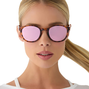 Volley Round Sunglasses | Tortoise & Cherry Blossom Mirror  display picture 3