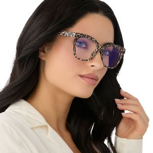 Willa Square Readers | Leopard Tortoise | DIFF Eyewear