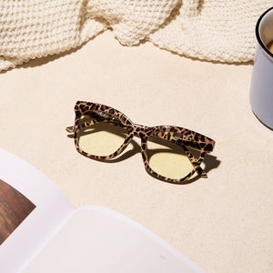 Willa Square Readers | Leopard Tortoise | DIFF Eyewear