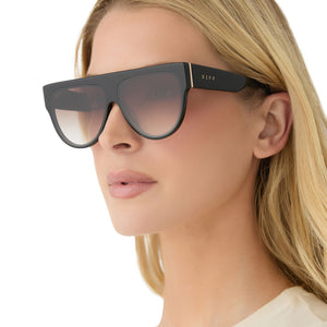 Women\'s Black to Brown Gradient Square Sunglasses Amazon.com: Matte Black Thick Square Frame Sunglasses for  main image 3