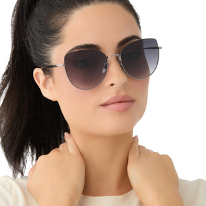 Kinsley Round Sunglasses | Gunmetal & Grey Gradient | DIFF  display picture 1