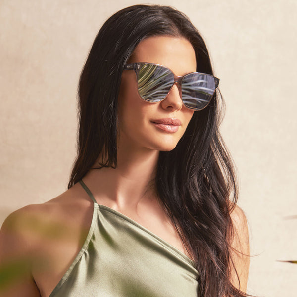 gia - smoke rose crystal ombre + silver flash sunglasses 1