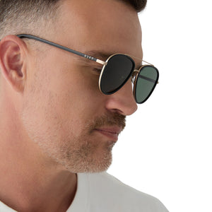 DIFF x Yellowstone Aviator Sunglasses - Black Lenses, Gold Frame Yellowstone Aviator Sunglasses | Black & G15 | DIFF Eyewear main image 2