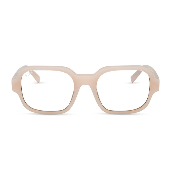 Aspyn Ovard Lola Square Glasses | Milky Blush | DIFF Eyewear display picture 1