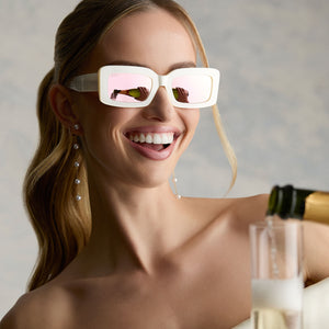 Indy Rectangle Sunglasses | Opaline & Taupe Mirror | DIFF  display picture 1
