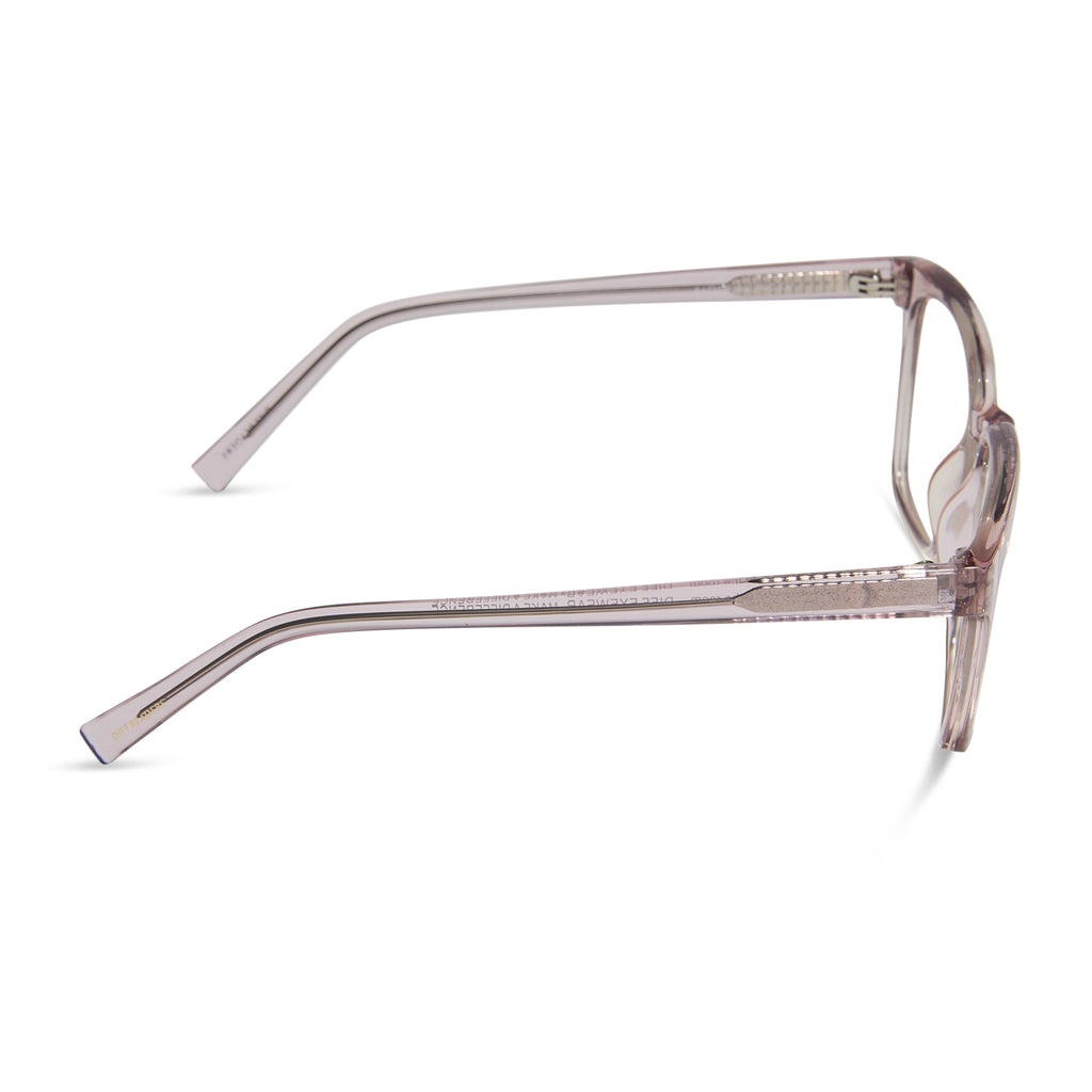 Alex Square Readers | Light Pink Crystal | DIFF Eyewear