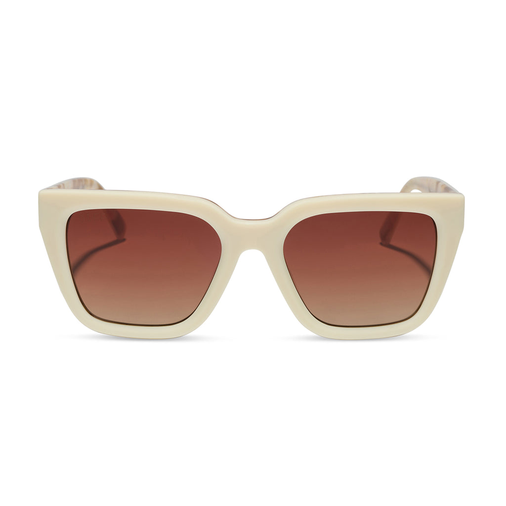 AMARA - COURTSIDE IVORY + GILDED TORTOISE + BROWN GRADIENT + POLARIZED SUNGLASSES