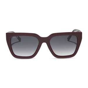 AMARA - DARK CHERRY LACQUER + GREY GRADIENT SUNGLASSES