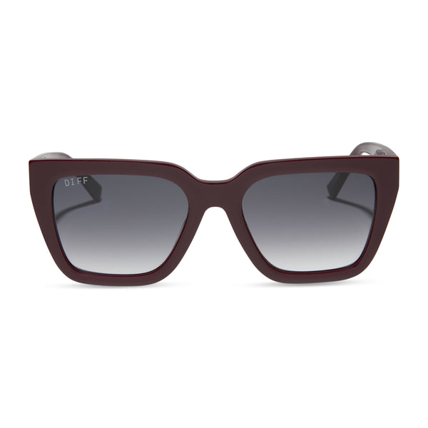 amara - dark cherry lacquer + grey gradient sunglasses