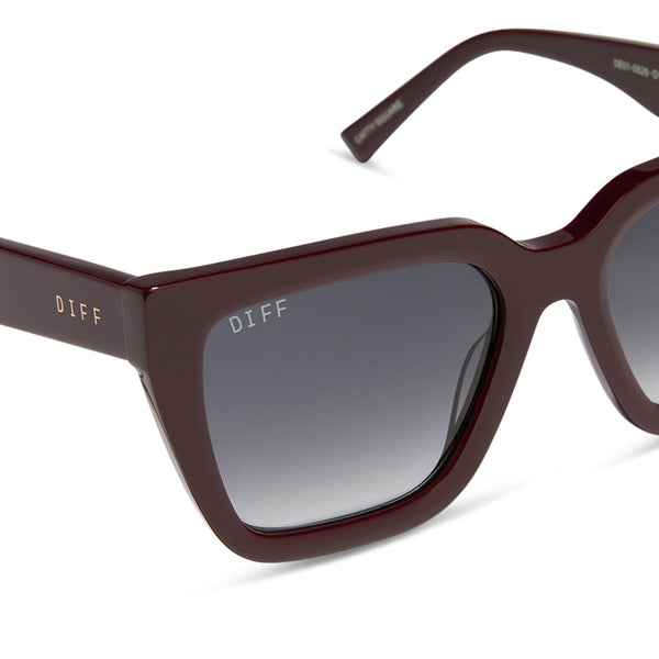 amara - dark cherry lacquer + grey gradient sunglasses 4