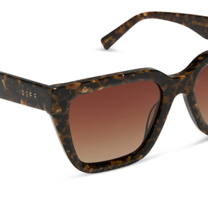 AMARA - GLITTER TORTOISE + BROWN GRADIENT + POLARIZED SUNGLASSES