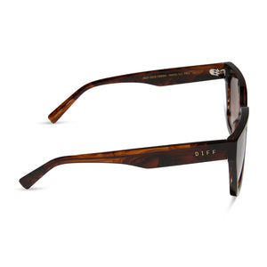 Diff Eyewear Tortoiseshell Square Sunglasses - Black Lenses Presley Square Sunglasses | Espresso Tort & Brown | DIFF Eyewear main image 2