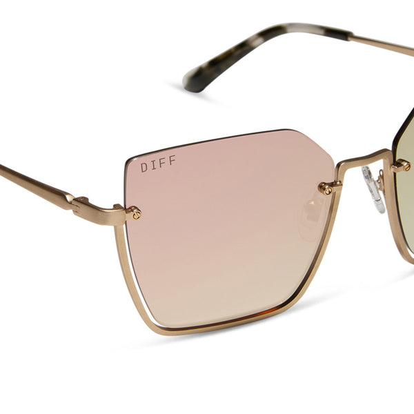 analise - brushed gold w kombu temple tips + taupe mirror + polarized sunglasses 4