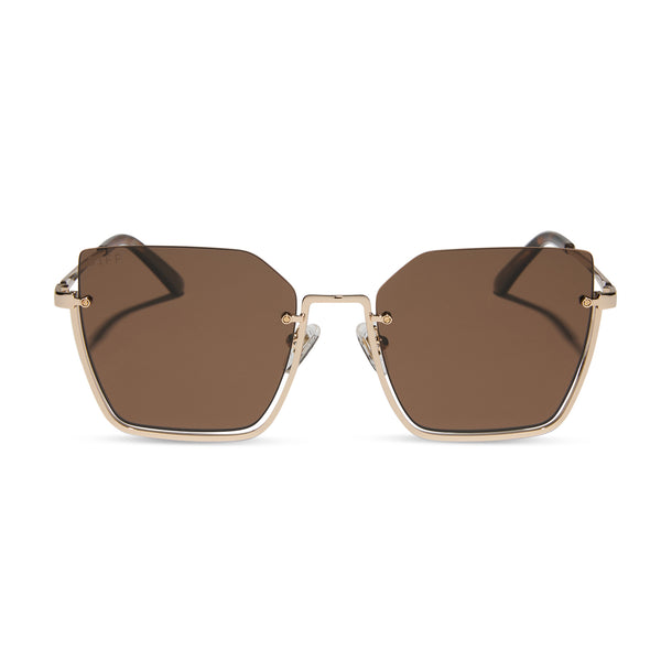 analise - gold w sequoia tort temple tips + brown polarized sunglasses