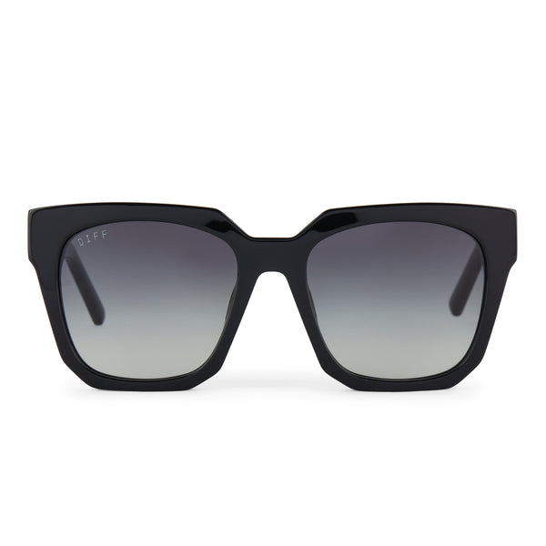 Ariana Square Sunglasses | Black & Grey Gradient | DIFF Eyewear