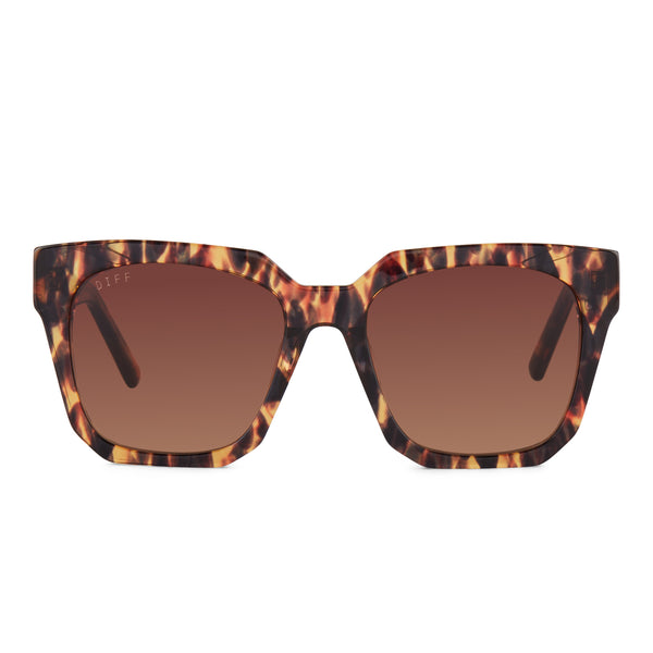 ariana - wild tortoise + brown gradient sunglasses