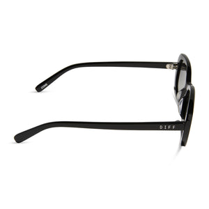 Aspyn Ovard Cove Oval Sunglasses | Black & Grey | DIFF Eyewear