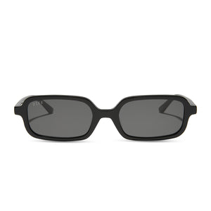 DIFF x Aspyn Ovard Elle Black Sunglasses lawgy simple accent glass black Square Mirrored - Elle Black  main image 3
