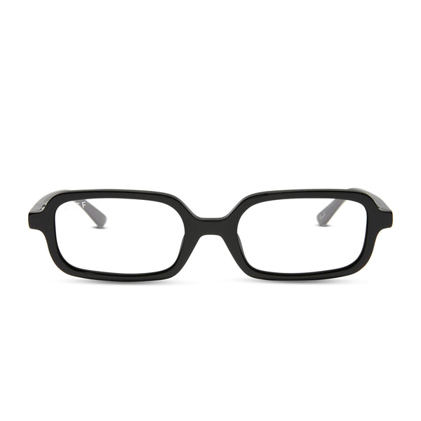 Aspyn Ovard Cove Oval Sunglasses | Black & Grey | DIFF Eyewear display picture 1